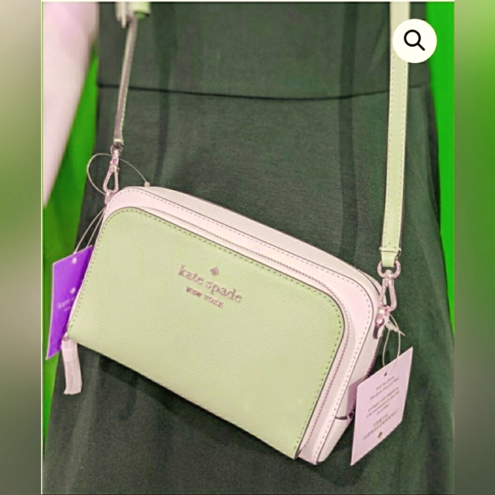 KATE SPADE DUAL ZIP AROUND CROSSBODY STACI COLORBLOCK purse bag